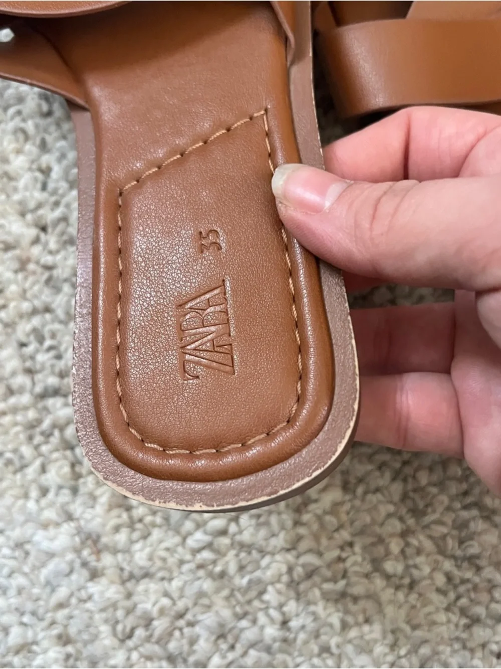 Zara Women’s Brown Flat Sandals Size 35 Summer Vacation Beach - Picture 4 of 5